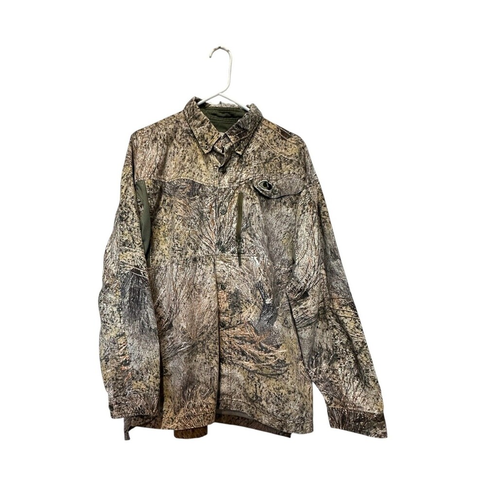 Mossy Oak Apparel Camo Button Up Shirt Men’s Hunting Outdoor Made in USA Size XL